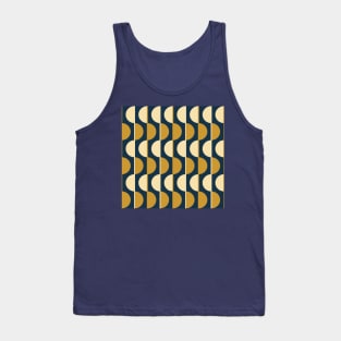 Gold and Navy Retro Half-Circles Tank Top